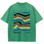 Unisex Bauhaus Ribbon Printed Washed Tee