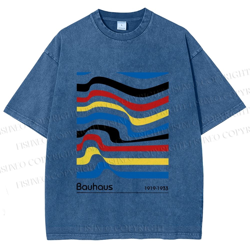 Unisex Bauhaus Ribbon Printed Washed Tee