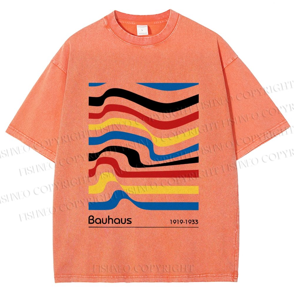 Unisex Bauhaus Ribbon Printed Washed Tee