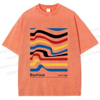 Unisex Bauhaus Ribbon Printed Washed Tee