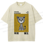 Unisex Yayoi Kusama Panther with Dots Printed Washed Tee