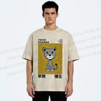 Unisex Yayoi Kusama Panther with Dots Printed Washed Tee