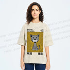 Unisex Yayoi Kusama Panther with Dots Printed Washed Tee