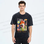 Unisex Yayoi Kusama Fox Printed Washed Tee