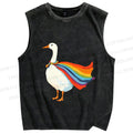 Unisex Proud Goose Printed Washed Tank Top