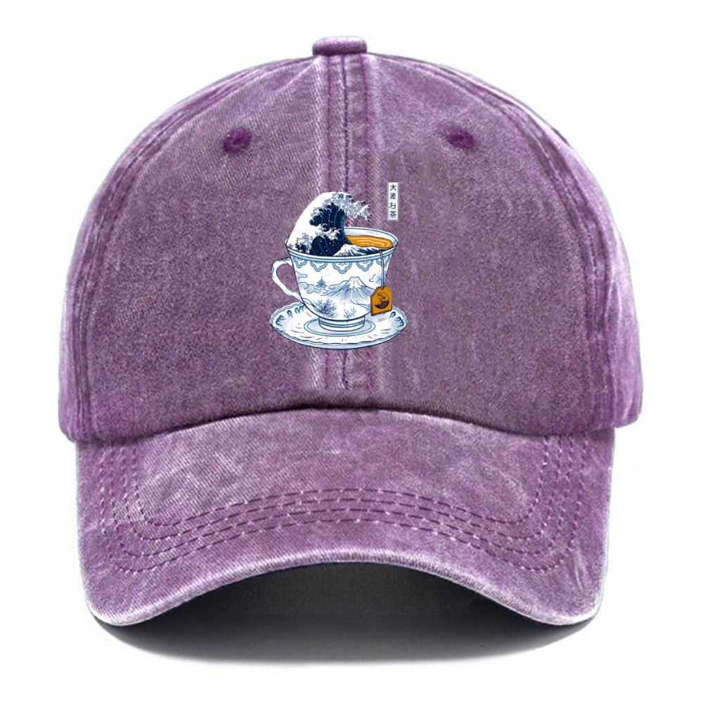 The Great Kanagawa Tea Wave Washed Cap