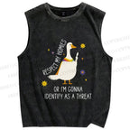 Unisex Goose Pride Art Printed Washed Tank Top
