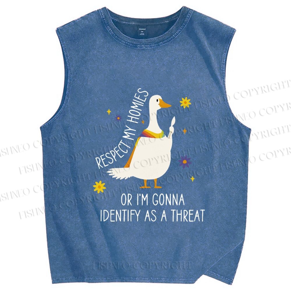 Unisex Goose Pride Art Printed Washed Tank Top
