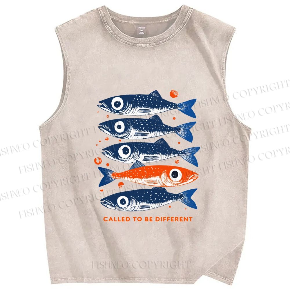 Unisex Called To Be Different Printed Washed Tank Top
