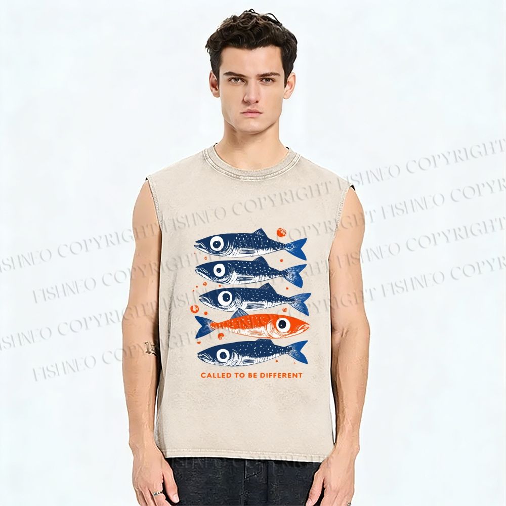 Unisex Called To Be Different Printed Washed Tank Top