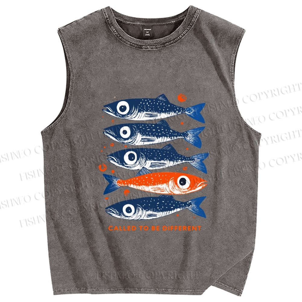 Unisex Called To Be Different Printed Washed Tank Top
