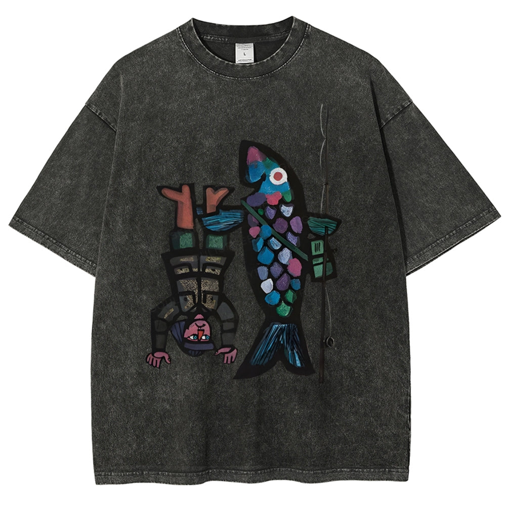 Fishing For Man's Fish Washed T-Shirt