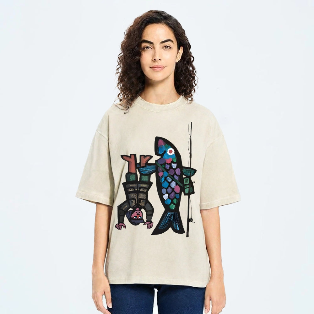 Fishing For Man's Fish Washed T-Shirt