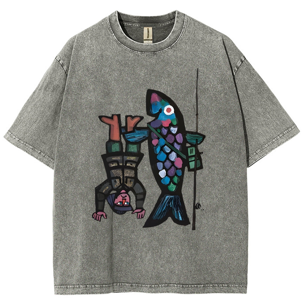 Fishing For Man's Fish Washed T-Shirt