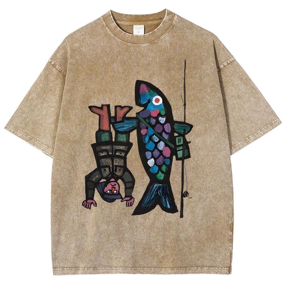 Fishing For Man's Fish Washed T-Shirt