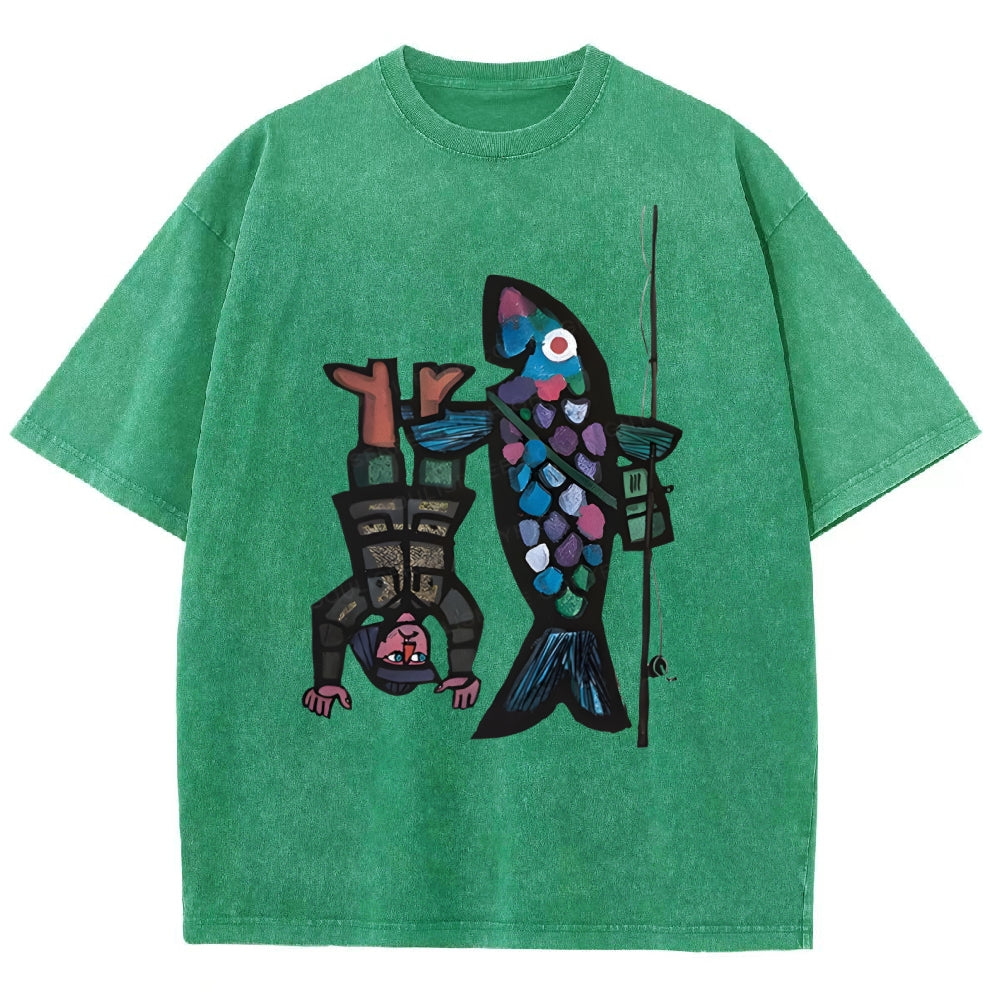 Fishing For Man's Fish Washed T-Shirt
