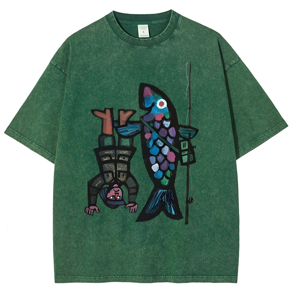 Fishing For Man's Fish Washed T-Shirt