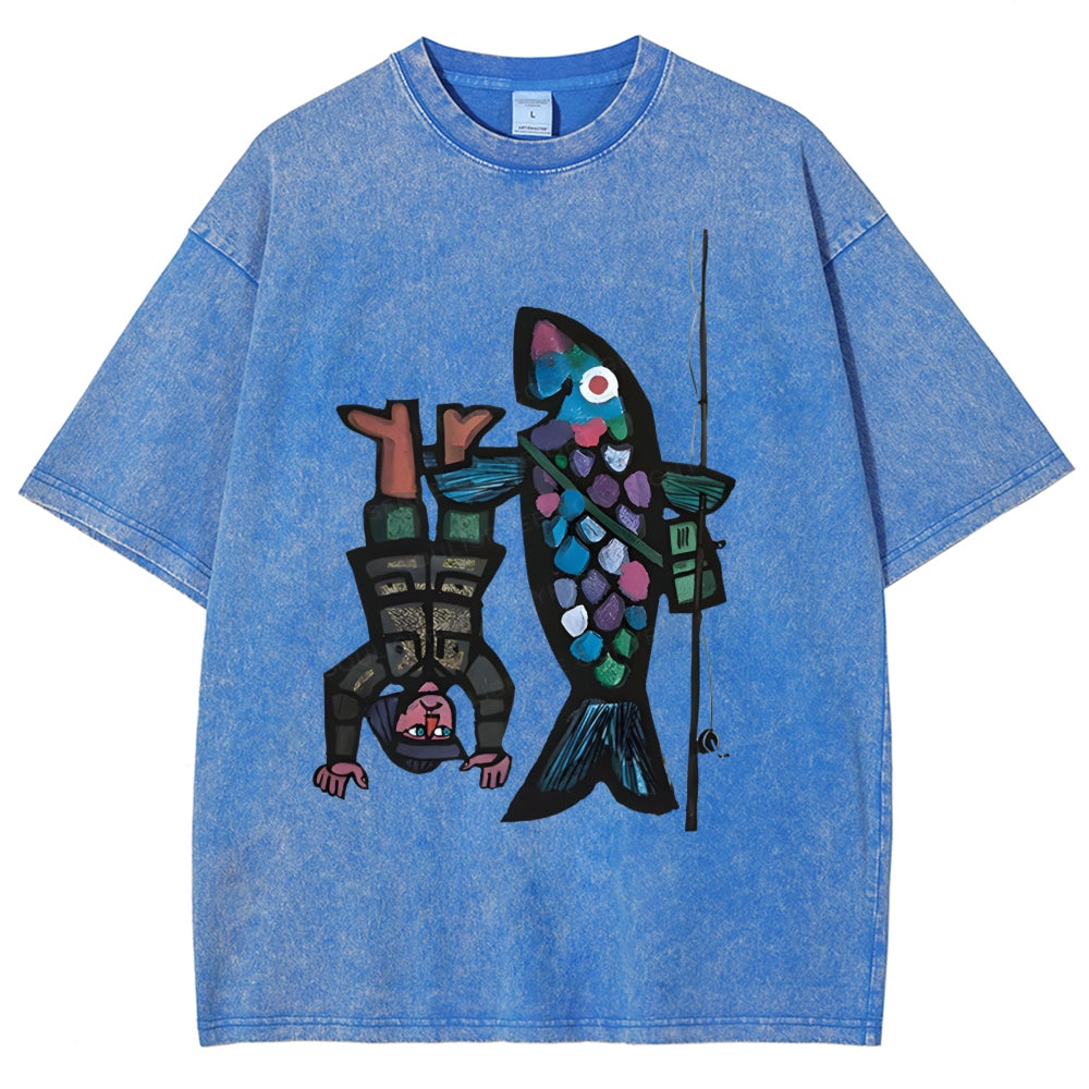 Fishing For Man's Fish Washed T-Shirt
