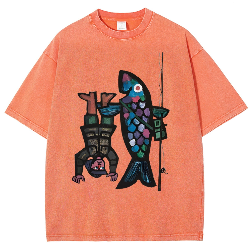 Fishing For Man's Fish Washed T-Shirt