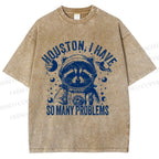 Unisex Houston I Have Problems Printed Washed Tee