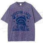 Unisex Houston I Have Problems Printed Washed Tee