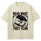 Unisex Read What They Fear Printed Washed Tee
