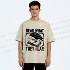 Unisex Read What They Fear Printed Washed Tee