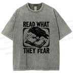 Unisex Read What They Fear Printed Washed Tee