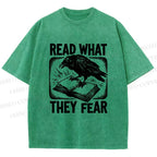 Unisex Read What They Fear Printed Washed Tee