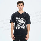Unisex Read What They Fear Printed Washed Tee