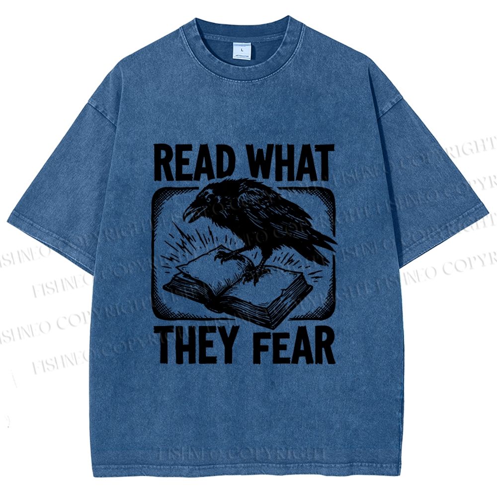 Unisex Read What They Fear Printed Washed Tee