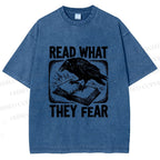 Unisex Read What They Fear Printed Washed Tee