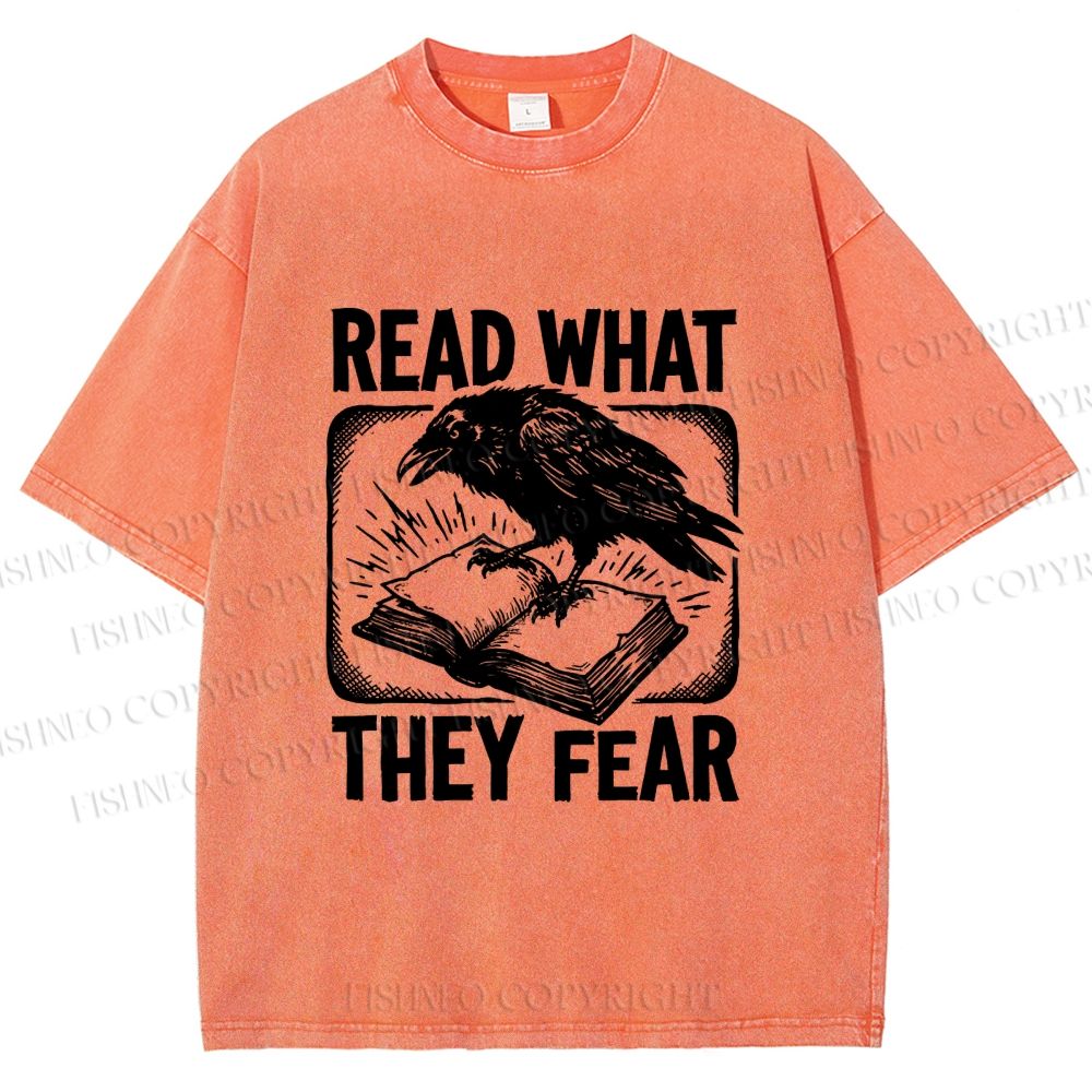 Unisex Read What They Fear Printed Washed Tee