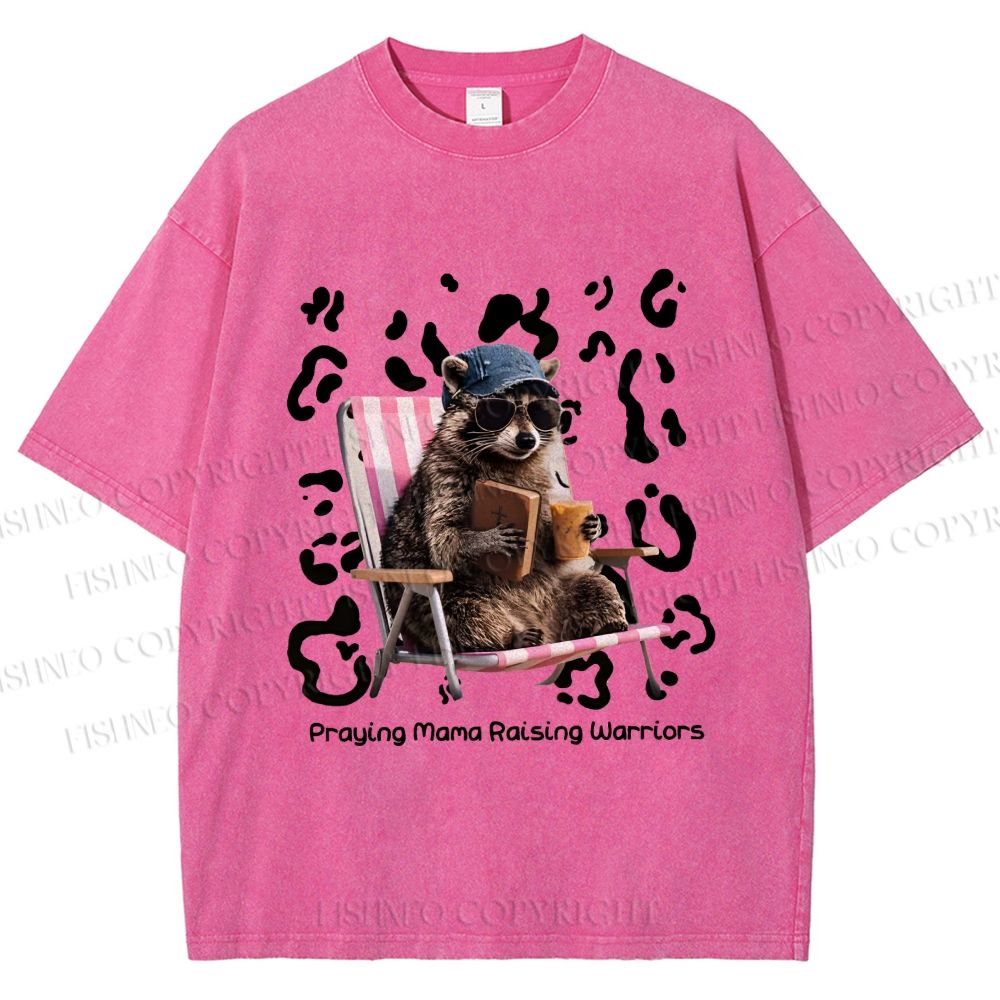 Unisex Praying Mama Christian Printed Washed Tee