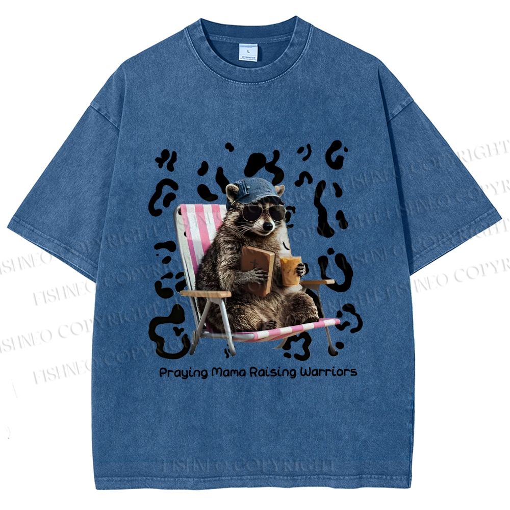 Unisex Praying Mama Christian Printed Washed Tee
