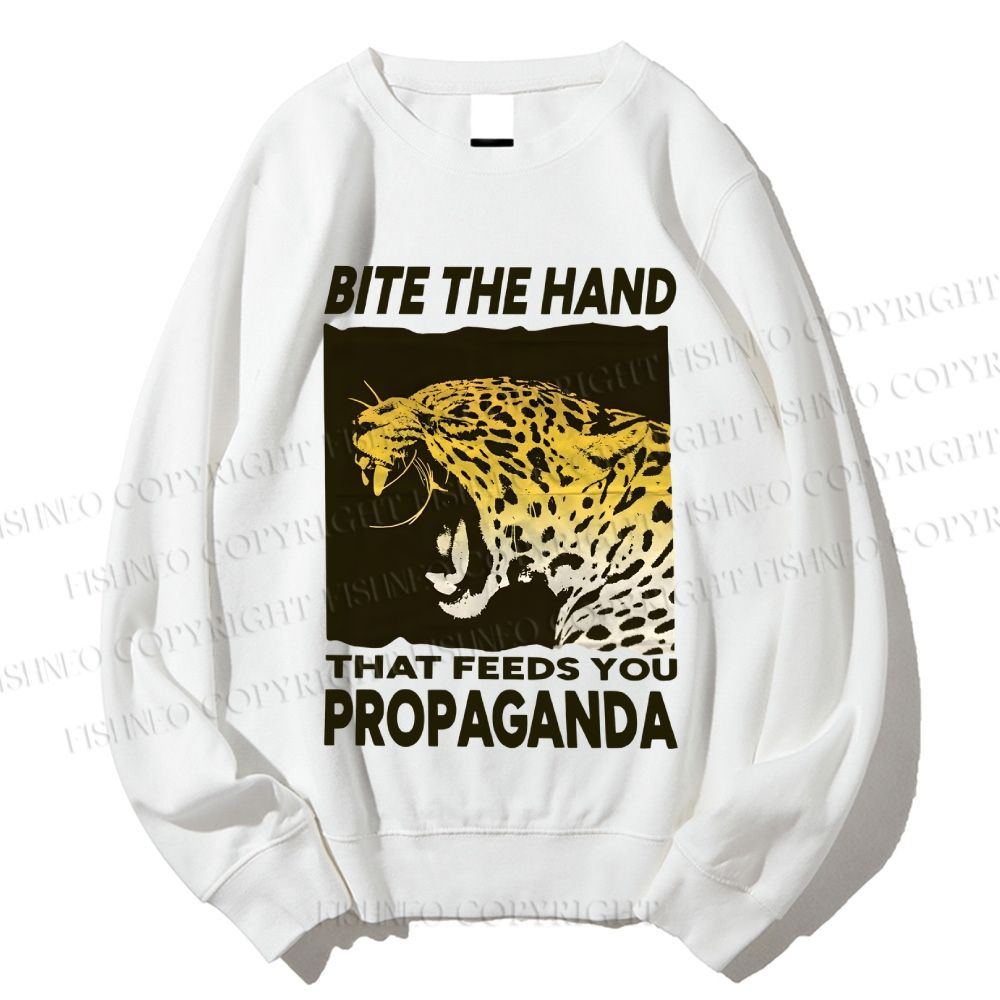 Unisex Bite the Hand That Feeds You Propaganda Panther Printed Sweatshirt