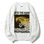 Unisex Bite the Hand That Feeds You Propaganda Panther Printed Sweatshirt