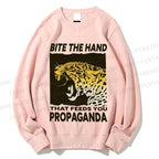 Unisex Bite the Hand That Feeds You Propaganda Panther Printed Sweatshirt