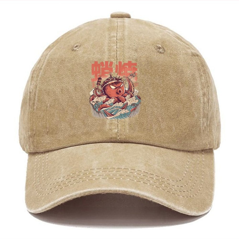 The Great Wave Takoyaki Japanese Washed Cap