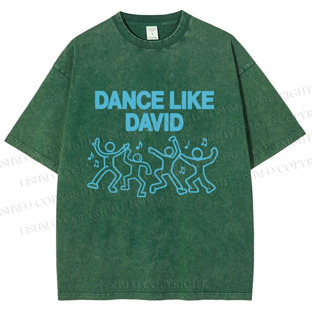 Unisex Dance Like David Printed Washed Tee