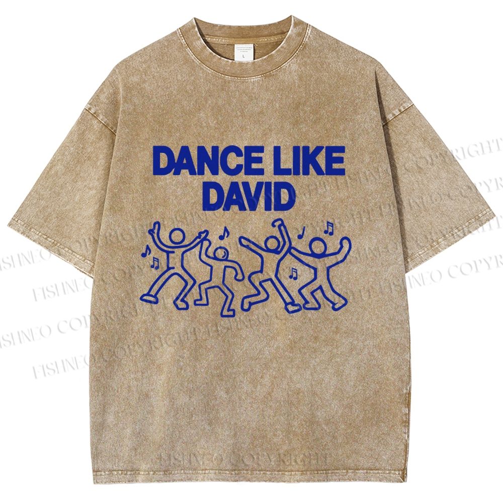 Unisex Dance Like David Printed Washed Tee