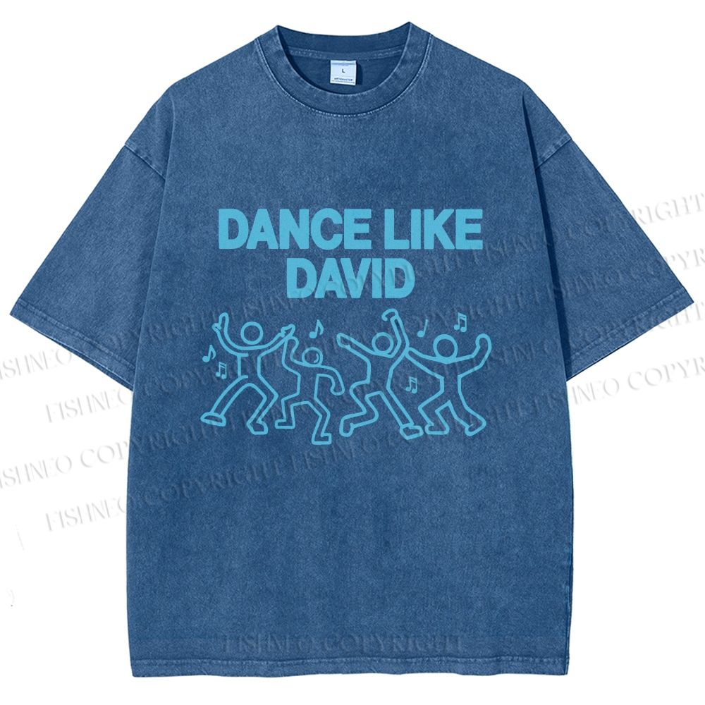 Unisex Dance Like David Printed Washed Tee