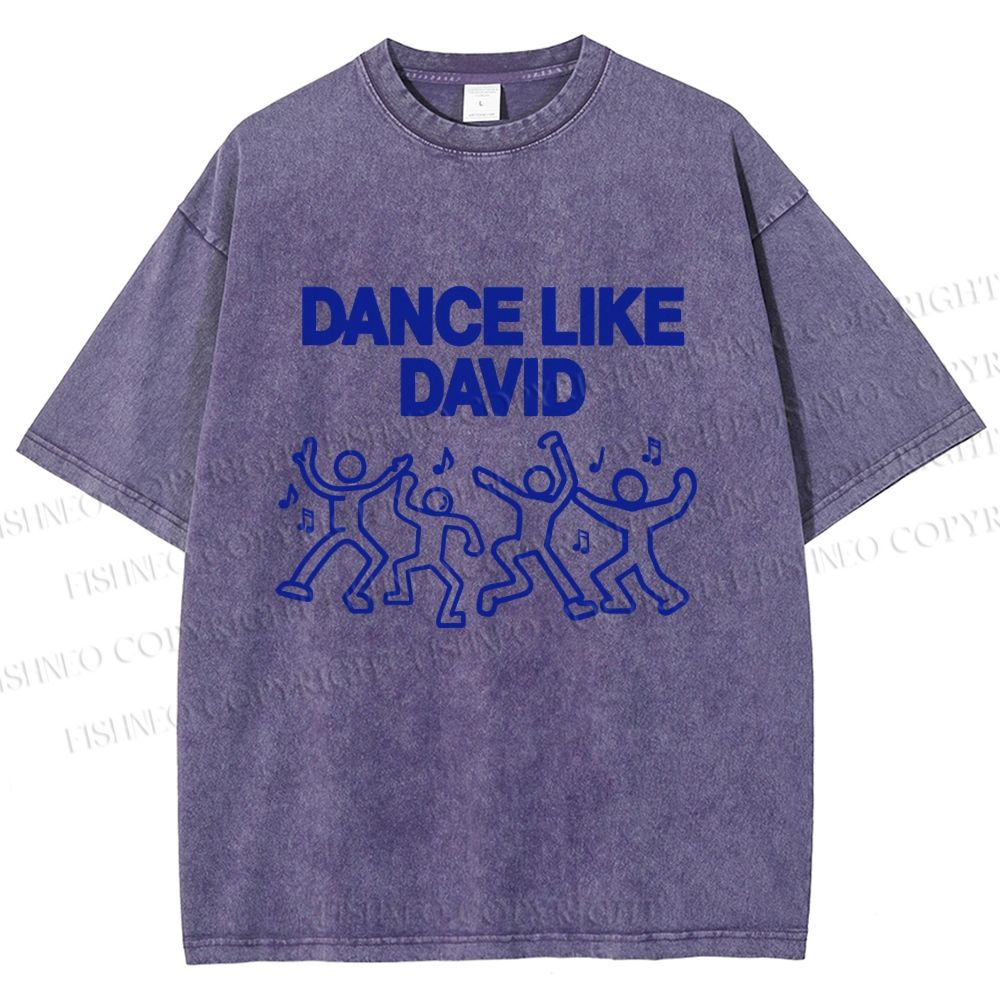 Unisex Dance Like David Printed Washed Tee