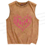 Unisex Pride Queer Heart Printed Washed Tank Top