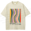 Unisex Bauhaus Multicolor Line Printed Washed Tee