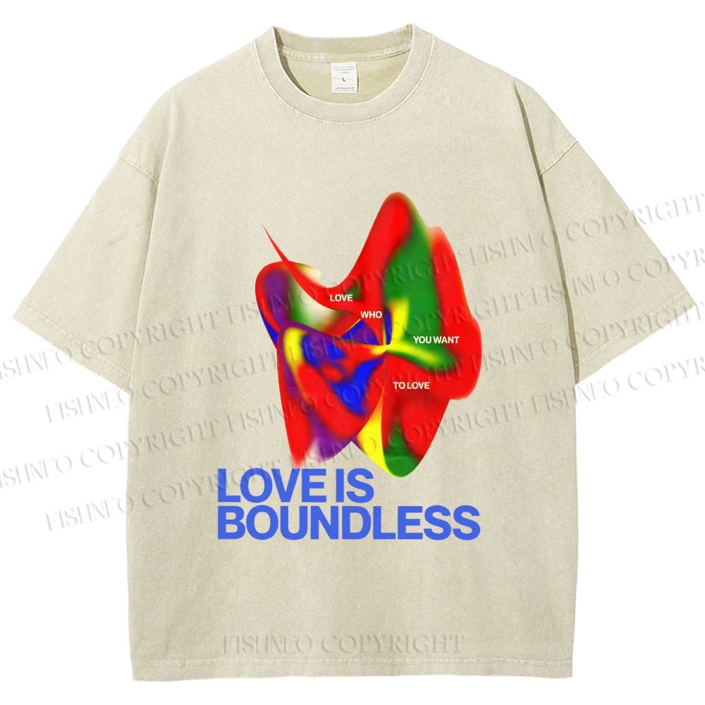 Unisex Pride Love is Boundless Printed Washed Tee