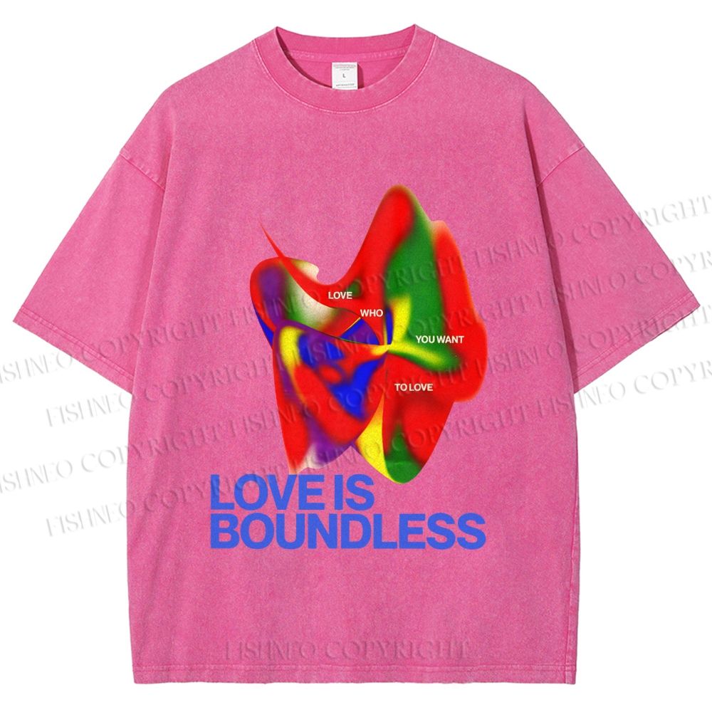 Unisex Pride Love is Boundless Printed Washed Tee