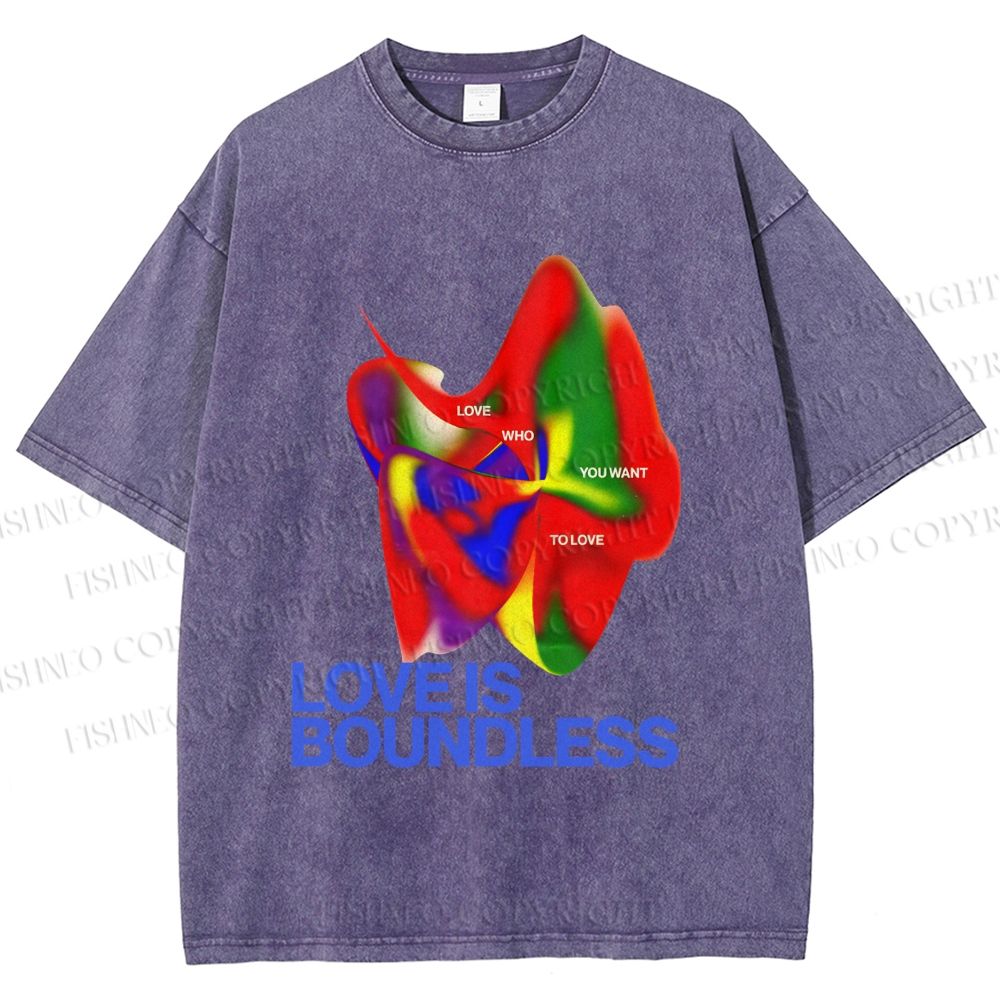 Unisex Pride Love is Boundless Printed Washed Tee