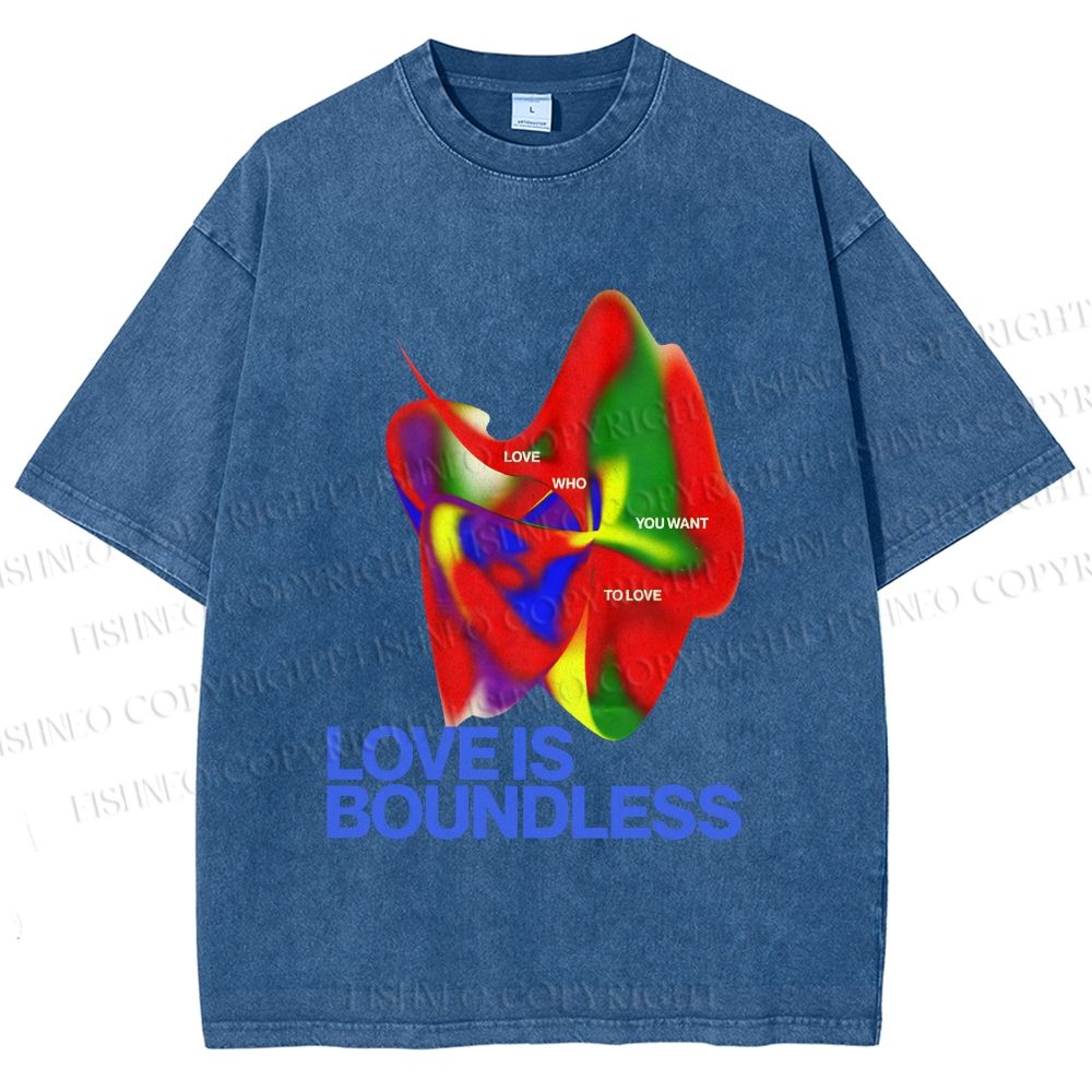 Unisex Pride Love is Boundless Printed Washed Tee