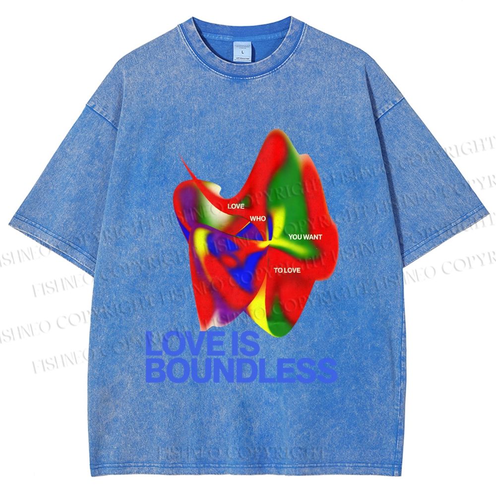 Unisex Pride Love is Boundless Printed Washed Tee